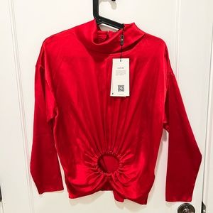 CLOCOR Red silk shirt. BRAND NEW WITH TAGS